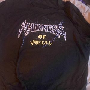 romwe black MADNESS OF METAL shirt